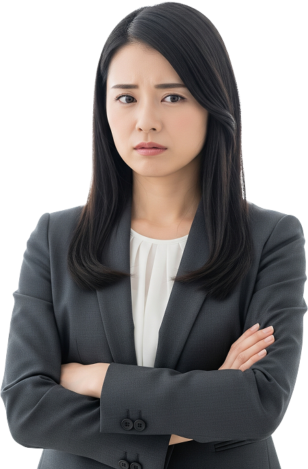 お問い合わせを促す人物イラスト